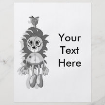 Hanging Teddy Grey Black & White Custom Flyer
