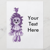 Hanging Teddy Purple Personalised Flyer