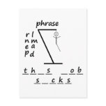 Hangman this job sucks postcards