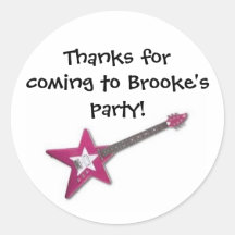 Hanna Montana/Rock Star Goody Bag Label Round Sticker