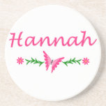 Hannah (Pink Butterfly) Drink Coasters