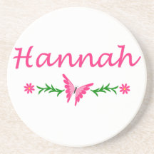 Hannah (Pink Butterfly) Drink Coasters