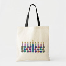 Hannukah Flower Menorah Bags