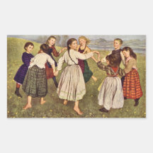 Hans Thoma - Kindergarden Rectangular Sticker