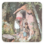 Hansel and Gretel and the Witch at the Door Square Sticker