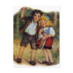 Hansel and Gretel Lost in the Woods postcards