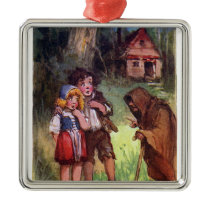 Hansel and Gretel Meet the Witch Christmas Ornaments