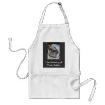 Hanukkah apron with pug on it