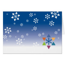 Hanukkah Card - Snowflake Jewish Stars