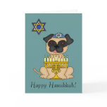 Hanukkah-Cute Jewish Pug Dog cards