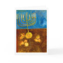 Hanukkah Gelt and Menorah Art Card