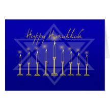 Hanukkah Menorah Blue Cards