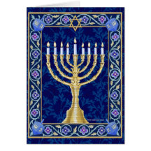 Hanukkah Menorah Notecard