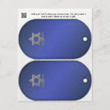 Hanukkah Party gift or favour Bag Tags Flyer