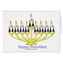 Hanukkah Penguins Card