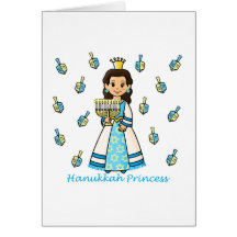 Hanukkah Princess Greeting Cards