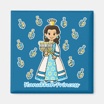 Hanukkah Princess Refrigerator Magnets