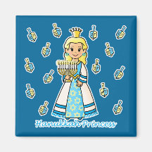 Hanukkah Princess Refrigerator Magnets