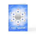 Hanukkah Star and Snowflakes Blue (photo frame) cards