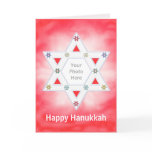 Hanukkah Star and Snowflakes Red (photo frame) cards