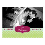 "Happiest Holidays" Photo Christmas Postcard