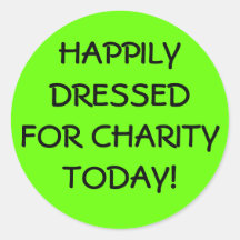 Happily Dressed For Charity Sticker