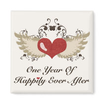 Happily Ever After 1st Anniversary Wedding Magnet
