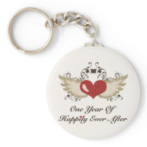 Happily Ever After First Anniversary Key Chain