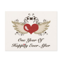 Happily Ever After First Year Anniversary Postcard