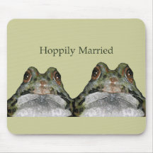 Happily Married (Hoppily) Two Frogs, Cute Mousepad