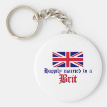Happily Married To A Brit Keychain