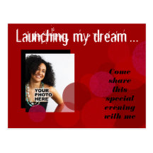 Happiness Business Announcement Invitation (red) Postcards