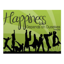 Happiness Depends Inspirational Post Card