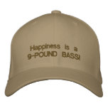 Happiness is a 9-POUND BASS! Embroidered Hat