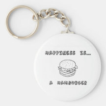 Happiness is a Hamburger Keychain