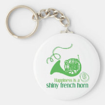 Happiness is a Shiny French Horn Keychain