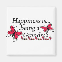 Happiness Is Being A Grandma BUTTERFLY Fridge Magnet