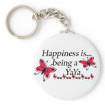 Happiness Is Being A YaYa BUTTERFLY keychains