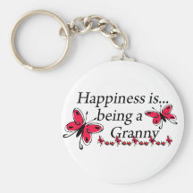 Happiness Is Being An Granny BUTTERFLY Key Chains
