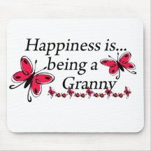 Happiness Is Being An Granny BUTTERFLY Mouse Mat
