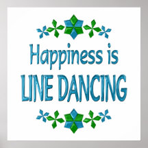 Happiness is Line Dancing Poster