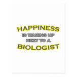 Happiness Is Waking Up Next To a Biologist Postcard