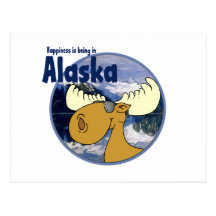 Happiness Moose -Alaska Postcard