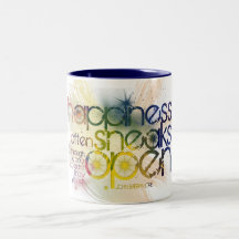 happiness often sneaks in through a door coffee mugs