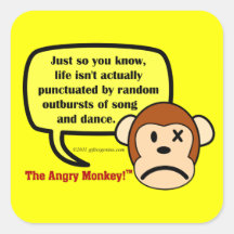 Happiness only occurs in the movies not real life square sticker