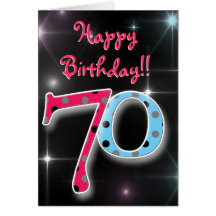Happy 0th birthday fun & bright polka dot card
