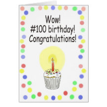 Happy 100 Birthday Paper Greeting Card Unique