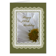 Happy 100th Birthday! Daisy in Lace Frame Cards