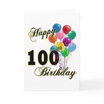 Happy 100th Birthday Gifts and Birthday Apparel Greeting Card