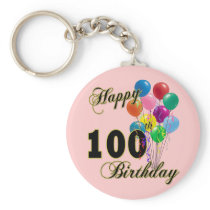 Happy 100th Birthday Gifts and Birthday Apparel Key Chains